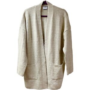 Transitional Coastal grandma Capsule Hygge Layering Cardigan Sweater LARGE Ivory